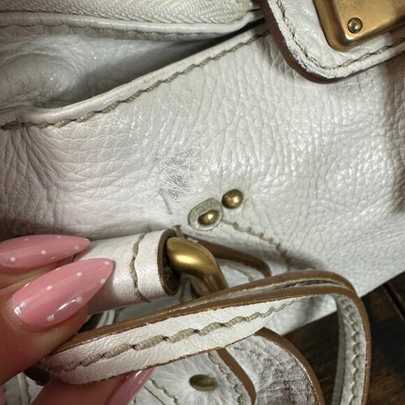 Chloe Paddington White Leather Satchel Bag Vintage Authentic - Picture 14 of 16
